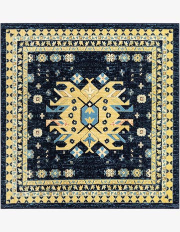 Navy Blue Heris Square Rug