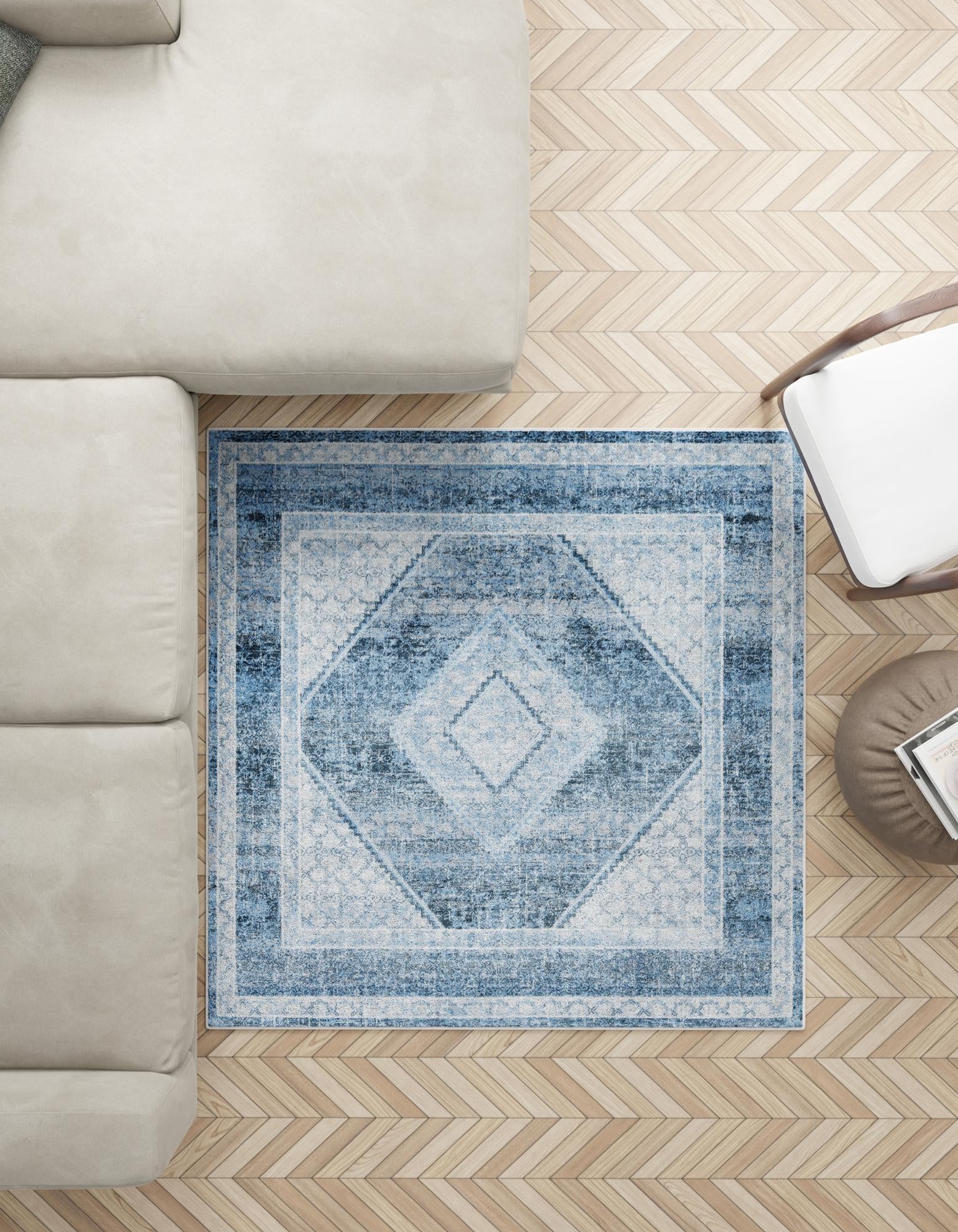 5' 3 x 5' 3 Kamala Washable Square Rug