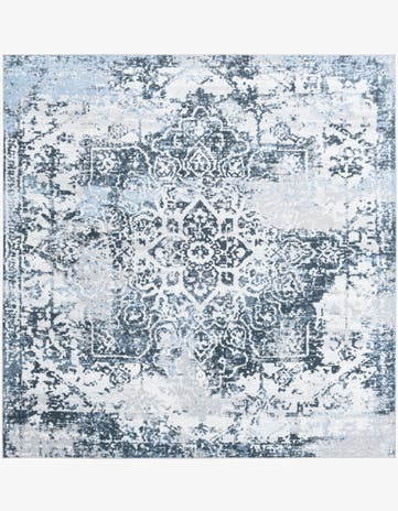 Navy Blue Kamala Washable Square Rug