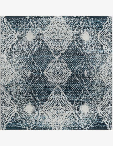 Navy Blue Kamala Washable Square Rug