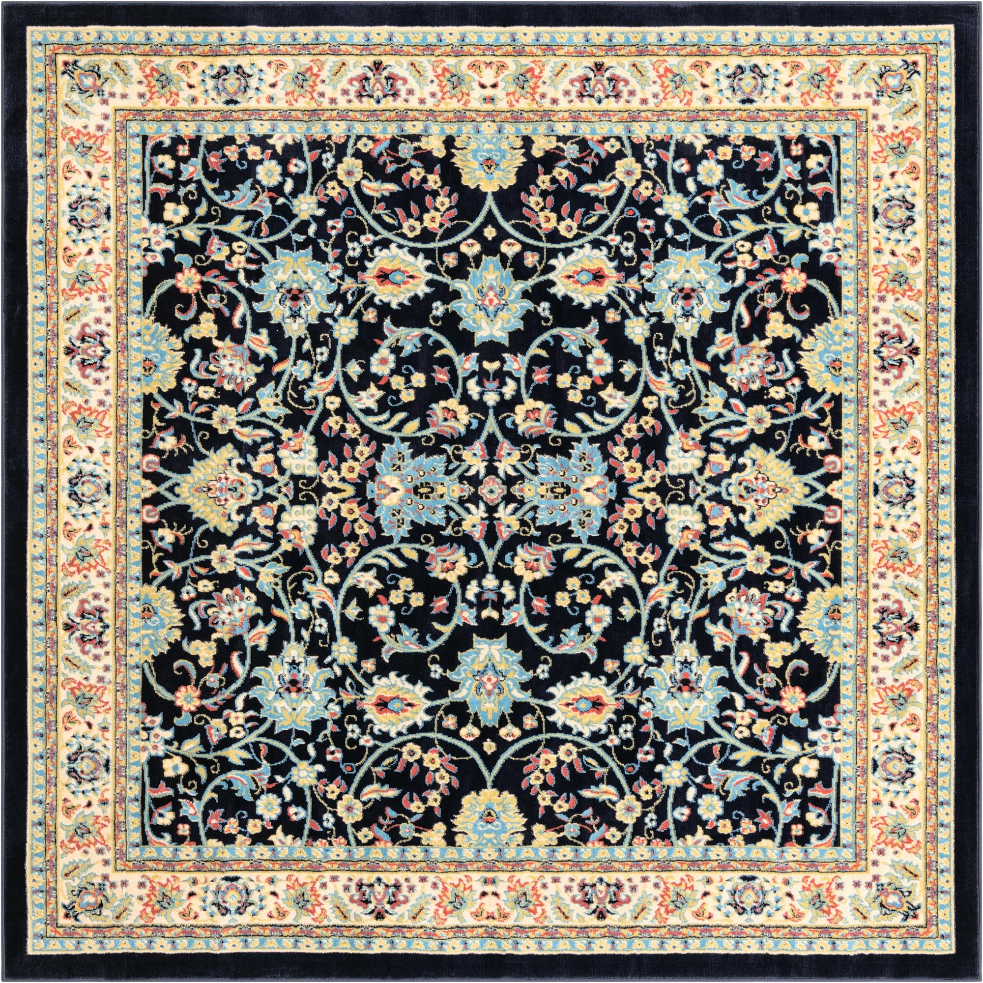 Primary image 7' 10 x 7' 10 Kashan Design Square Rug