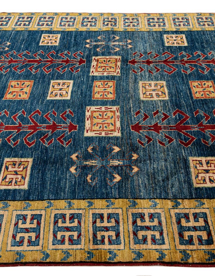 Detail image of 6' 6 x 6' 8  Hand Knotted Kazak Wool Square Rug