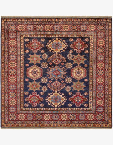 6' 1 x 6' 2 Hand Knotted Kazak Square Rug