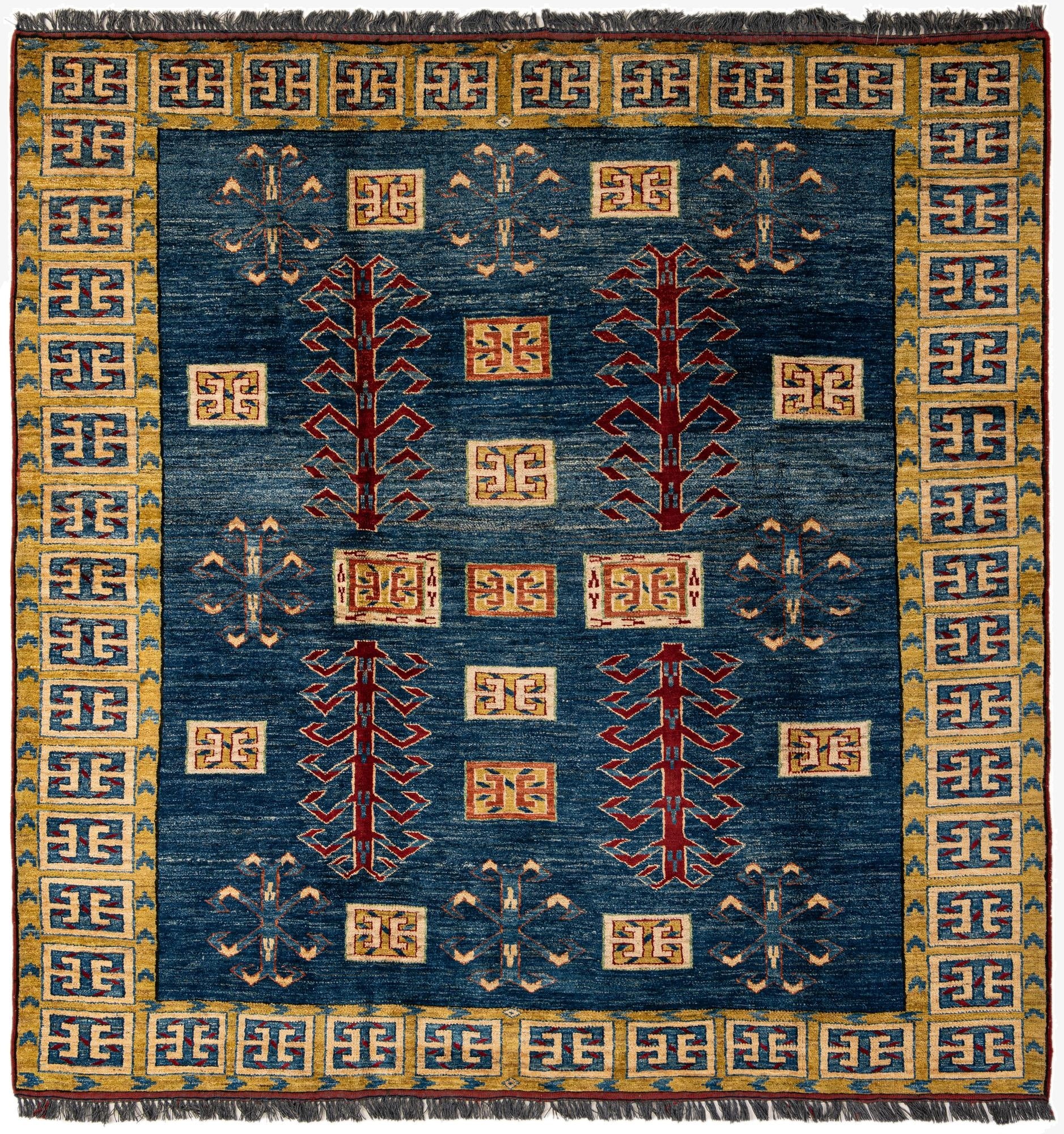 6' 6 x 6' 8  Hand Knotted Kazak Wool Square Rug