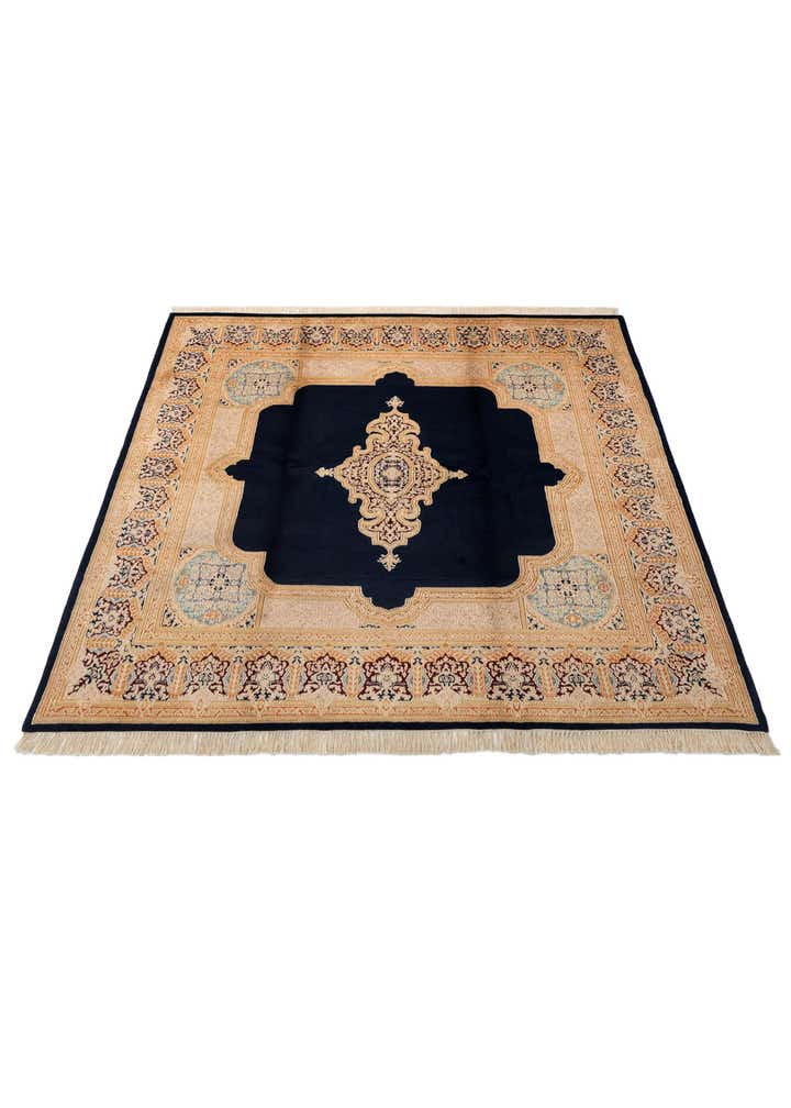 8' 2 x 8' 2 Hand Knotted Kerman Wool Square Rug