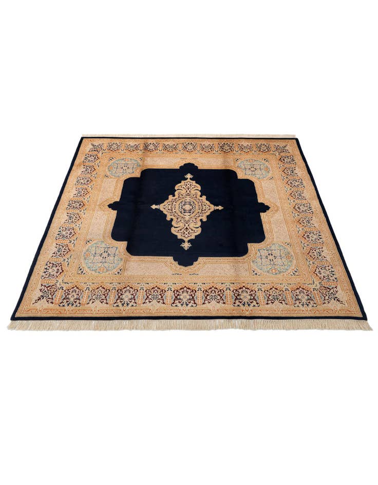 Detail image of 8' 2 x 8' 2 Hand Knotted Kerman Wool Square Rug