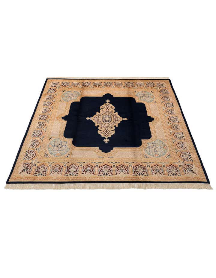 8' 2 x 8' 2 Hand Knotted Kerman Wool Square Rug