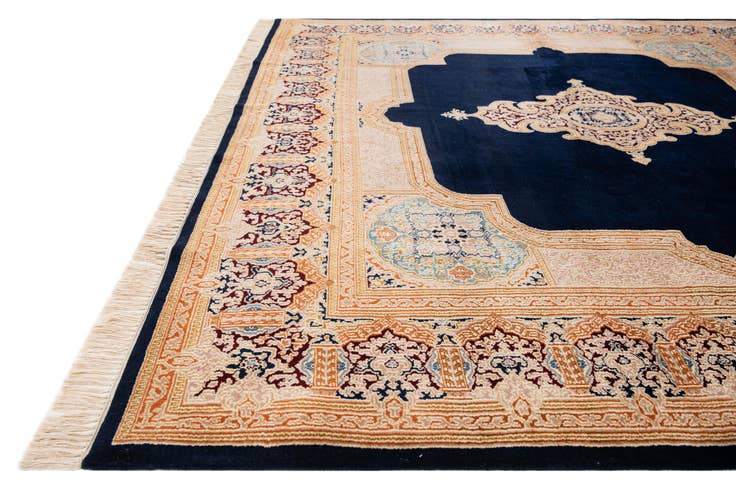 Detail image of 8' 2 x 8' 2 Hand Knotted Kerman Wool Square Rug