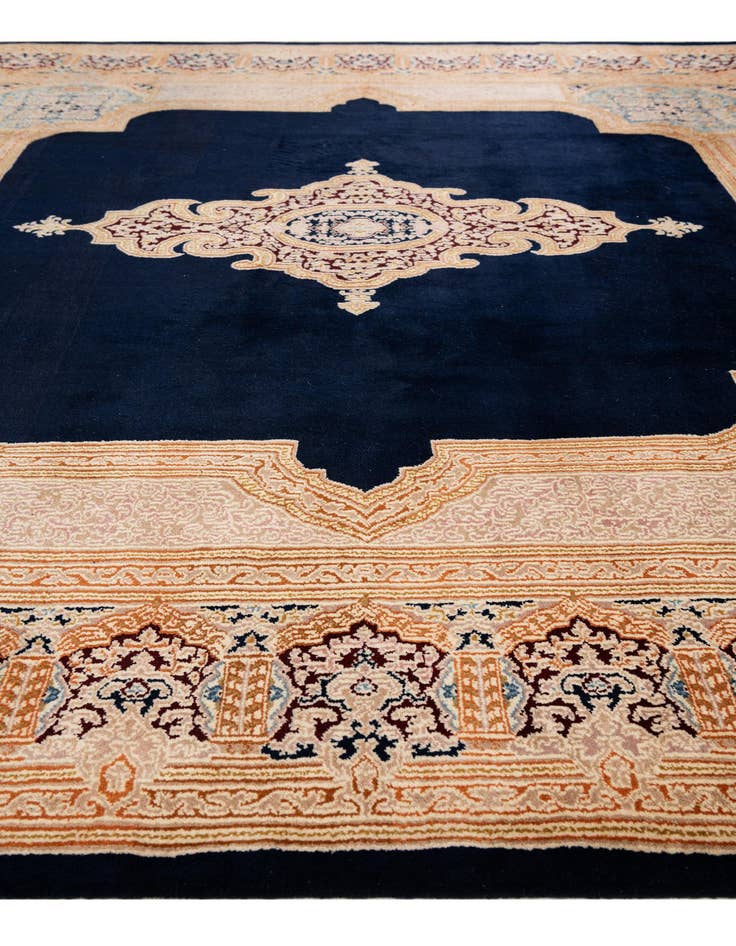 Detail image of 8' 2 x 8' 2 Hand Knotted Kerman Wool Square Rug