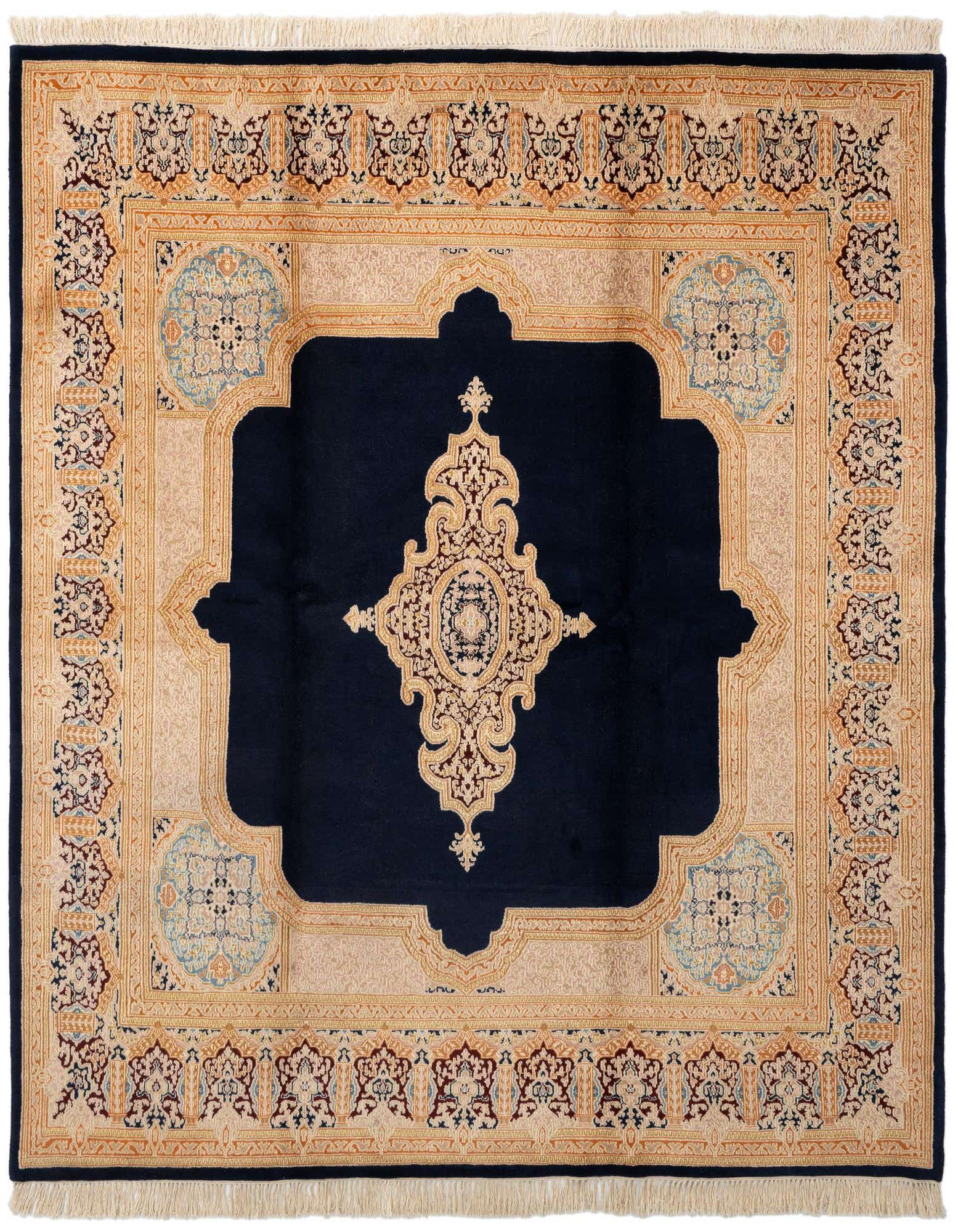 8' 2 x 8' 2 Hand Knotted Kerman Wool Square Rug