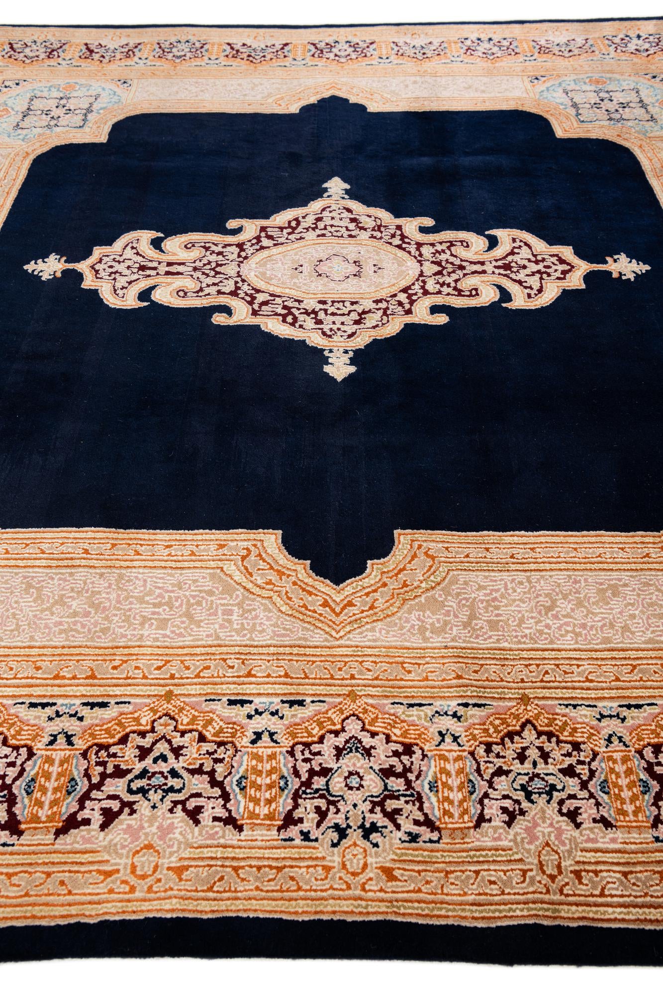 8' 4 x 8' 4 Hand Knotted Kerman Wool Square Rug