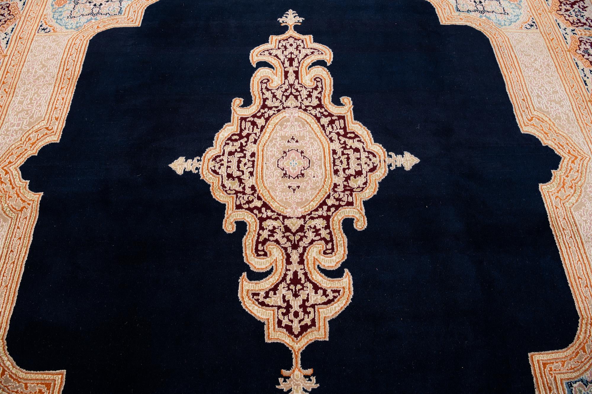 8' 4 x 8' 4 Hand Knotted Kerman Wool Square Rug