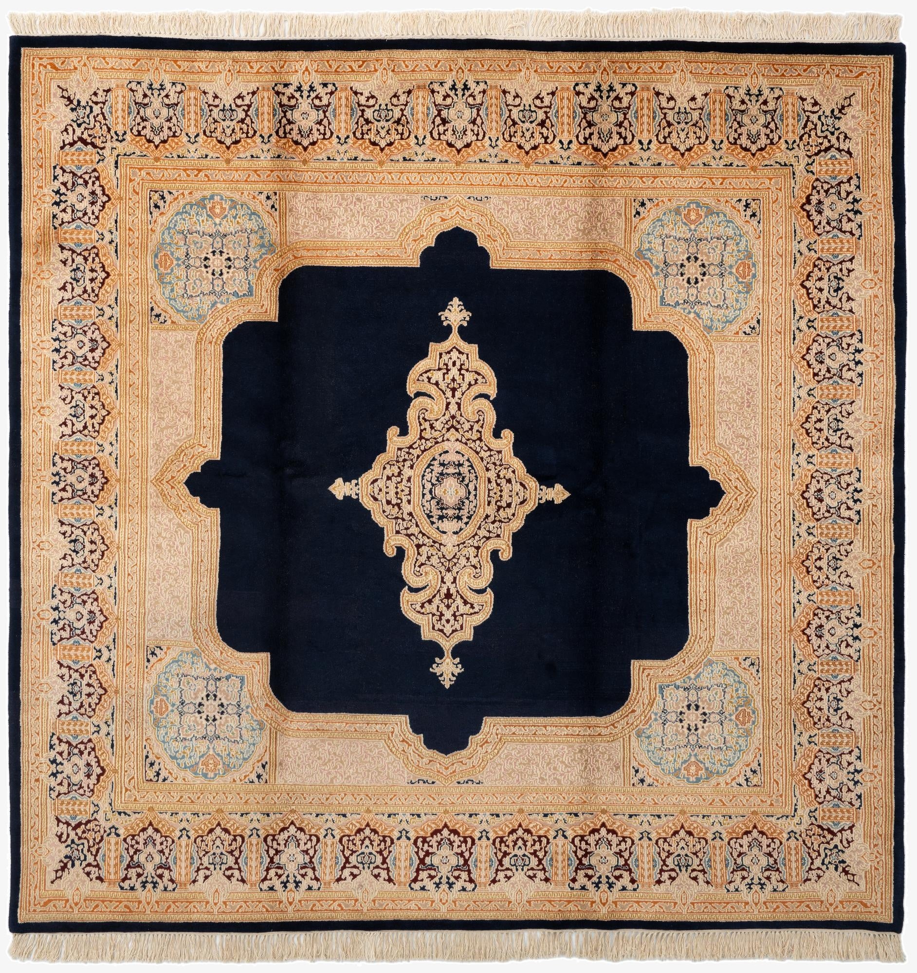 8' 2 x 8' 2  Hand Knotted Kerman Wool Square Rug