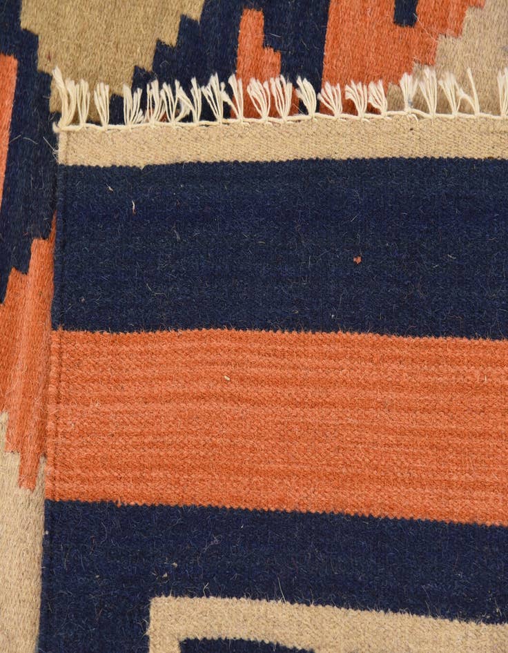 Detail image of 6' 6 x 6' 7  Hand Woven Kilim Dhurrie Wool Square Rug