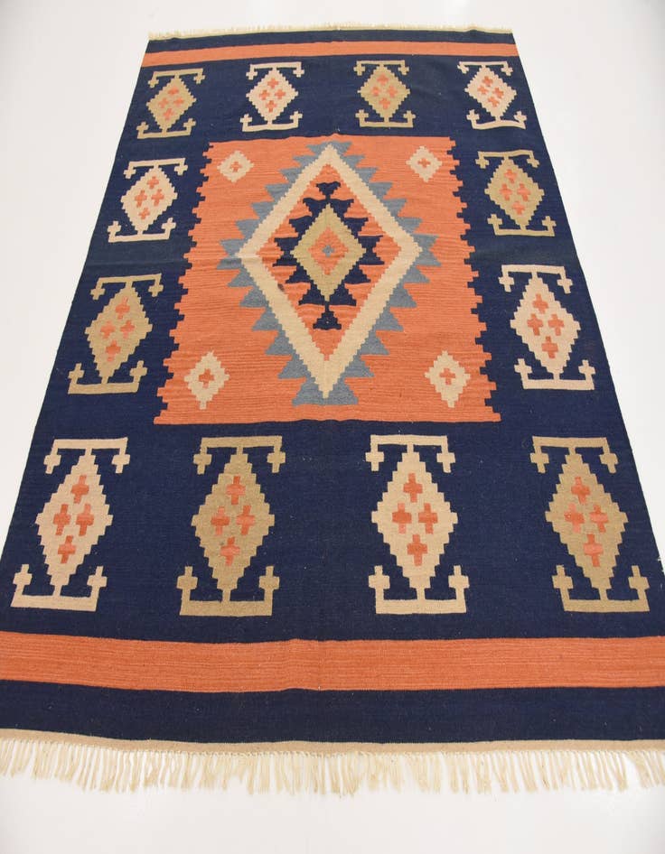 Detail image of 6' 6 x 6' 7  Hand Woven Kilim Dhurrie Wool Square Rug