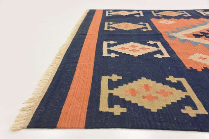 6' 6 x 6' 7 Hand Woven Kilim Dhurrie Wool Square Rug