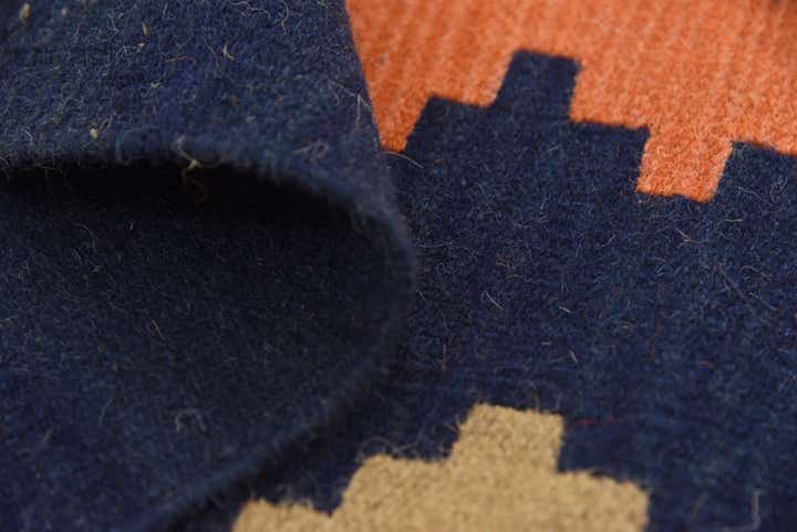 6' 6 x 6' 7 Hand Woven Kilim Dhurrie Wool Square Rug