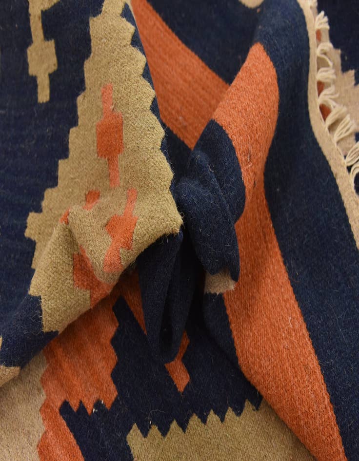 Detail image of 6' 6 x 6' 7  Hand Woven Kilim Dhurrie Wool Square Rug