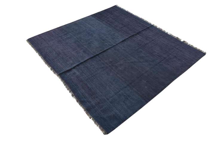 4' 3 x 4' 6 Hand Woven Kilim Modern Wool Square Rug