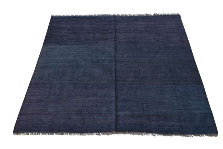 4' 3 x 4' 6 Hand Woven Kilim Modern Wool Square Rug