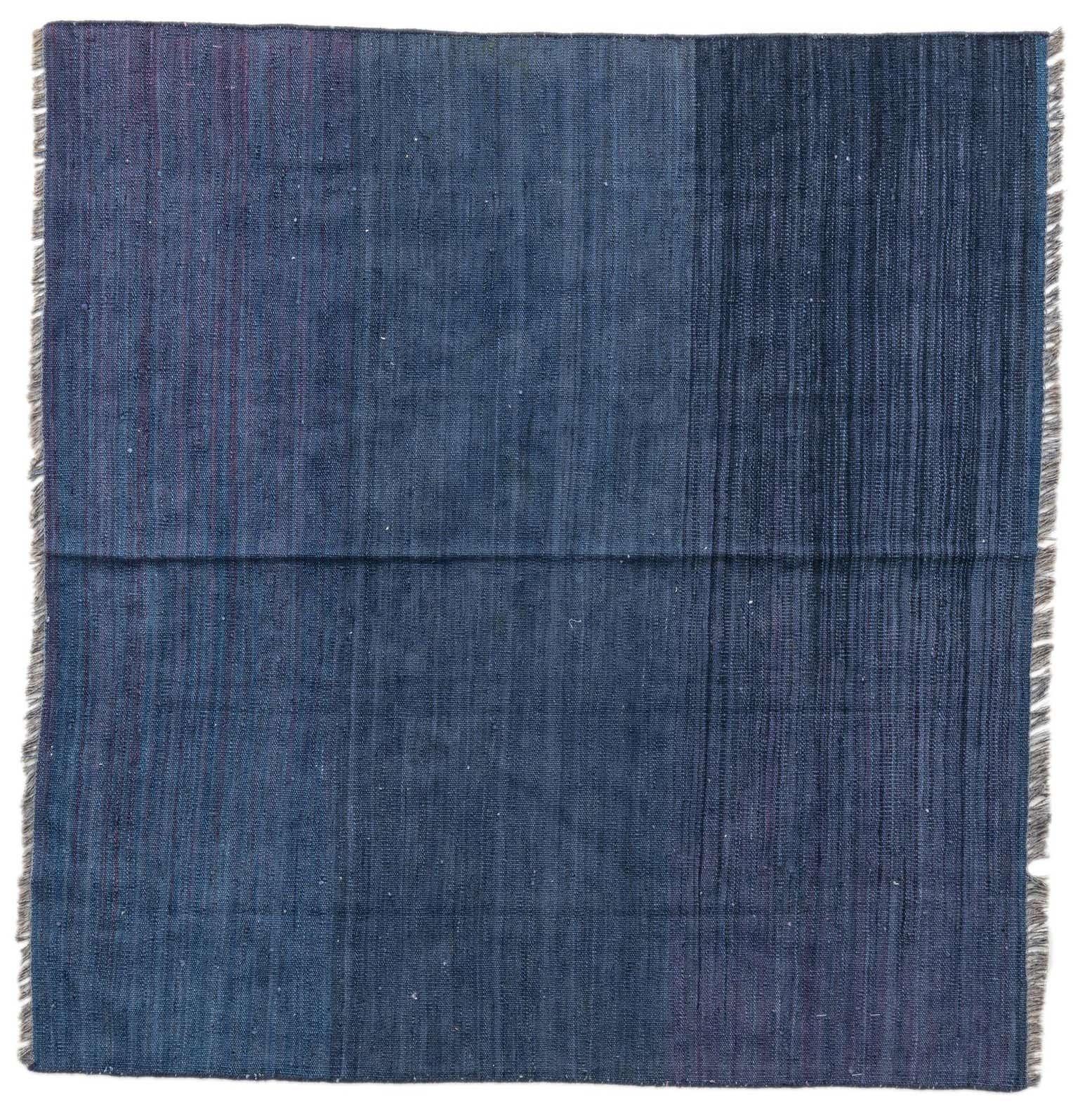 4' 3 x 4' 6 Hand Woven Kilim Modern Wool Square Rug