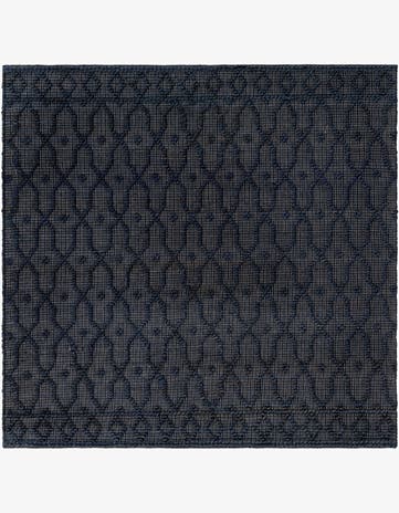 Navy Blue Hand Woven Larsa Jute Square Rug