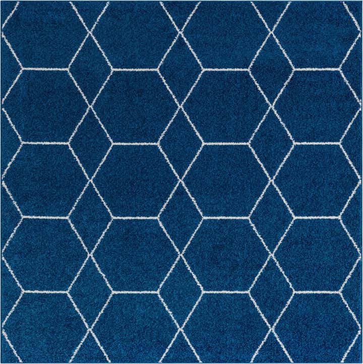 7' x 7' Lattice Frieze Square Rug