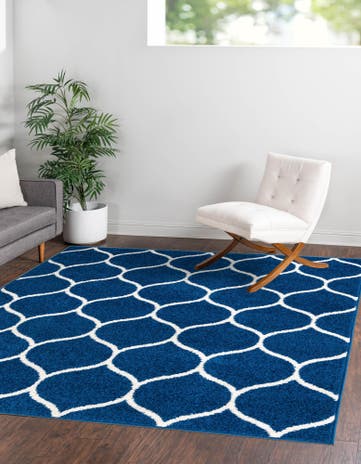 5' 3 x 5' 3 Lattice Frieze Square Rug