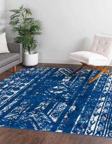 Navy Blue Lennon Square Rug
