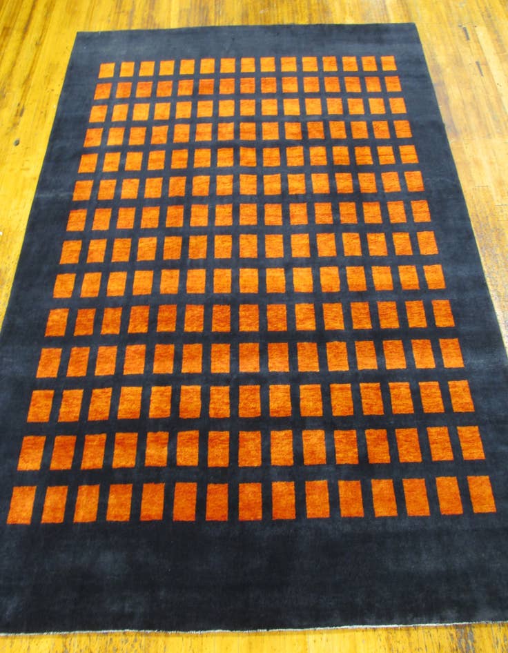 Detail image of 8' 2 x 8' 4 Hand Knotted Loribaft Gabbeh Oriental Wool Square Rug