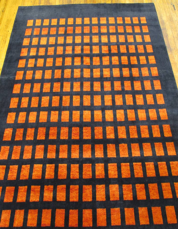 Detail image of 8' 2 x 8' 4 Hand Knotted Loribaft Gabbeh Oriental Wool Square Rug