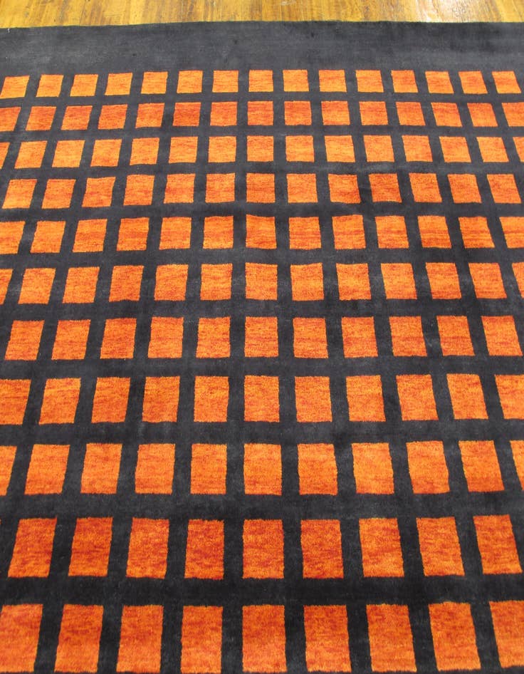 Detail image of 8' 2 x 8' 4 Hand Knotted Loribaft Gabbeh Oriental Wool Square Rug