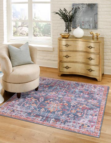 7' 3 x 7' 3 Washable Maahru Square Rug