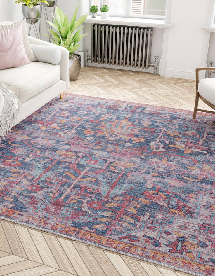 Detail image of 7' 3 x 7' 3 Washable Maahru Square Rug