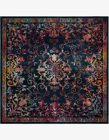Navy Blue Madeline Square Rug