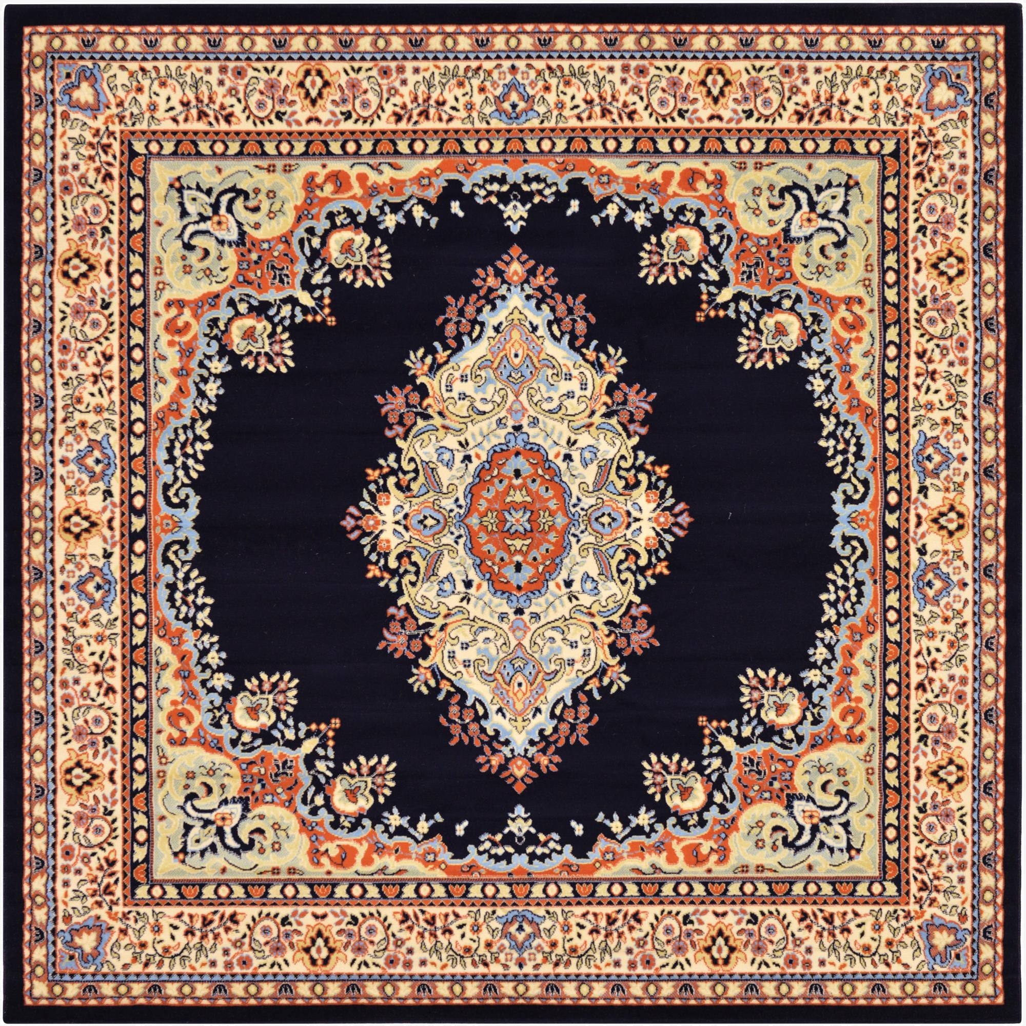7' 10 x 7' 10 Mashad Design Square Rug