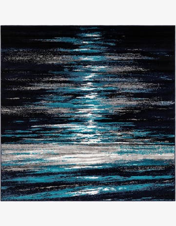 Navy Blue Metropolis Square Rug