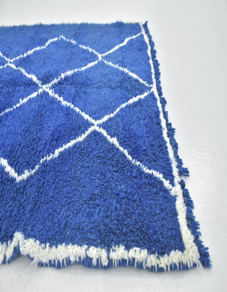 Detail image of 3' 6 x 4' 5  Hand Knotted Moroccan Wool Square Rug