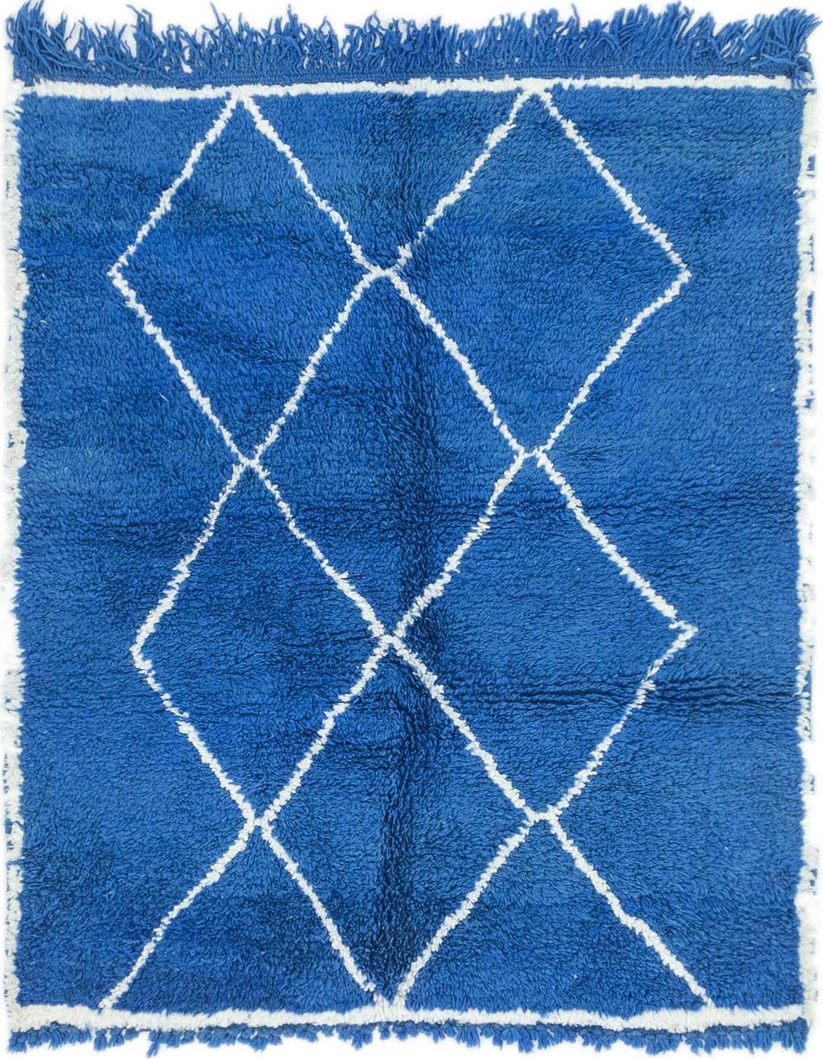 3' 6 x 4' 5 Hand Knotted Moroccan Wool Square Rug