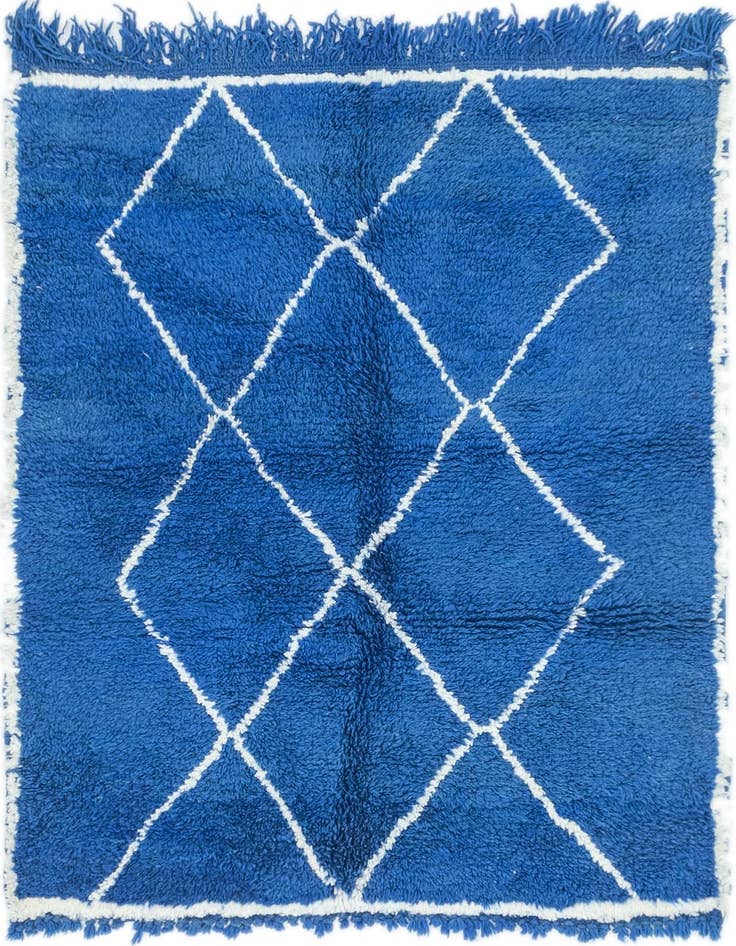 Detail image of 3' 6 x 4' 5 Hand Knotted Moroccan Wool Square Rug