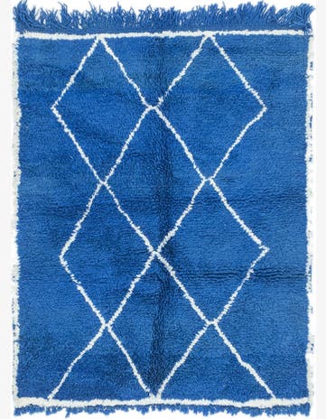 3' 6 x 4' 5 Hand Knotted Moroccan Wool Square Rug