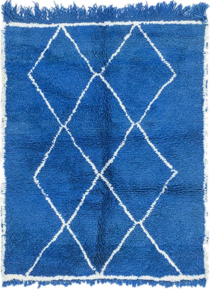 Detail image of 3' 6 x 4' 5 Hand Knotted Moroccan Wool Square Rug