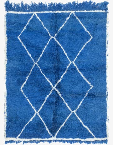 3' 6 x 4' 5 Hand Knotted Moroccan Wool Square Rug