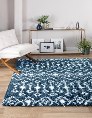 7' x 7' Moroccan Trellis Shag Square Rug