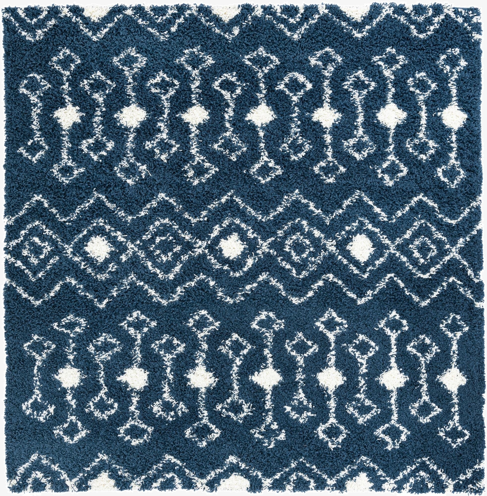 7' x 7' Moroccan Trellis Shag Square Rug