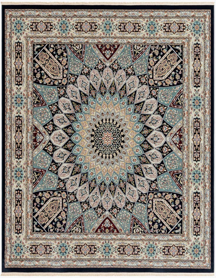 Detail image of 7' 10 x 7' 10 Nain Design Square Rug