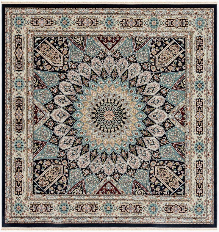 Detail image of 7' 10 x 7' 10 Nain Design Square Rug