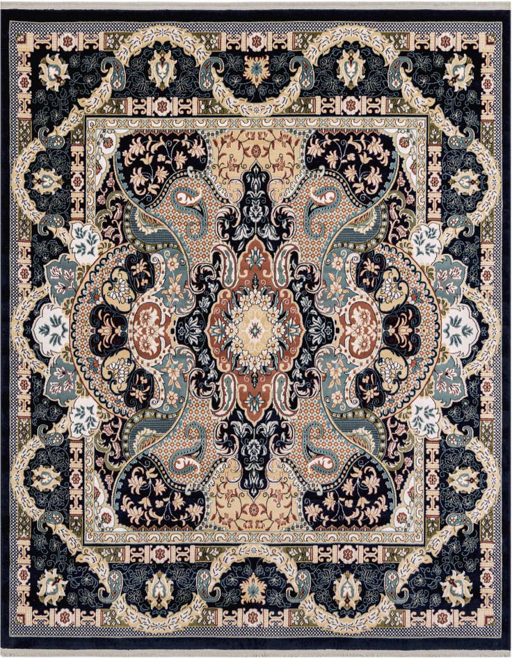 Detail image of 7' 10 x 7' 10 Nain Design Square Rug