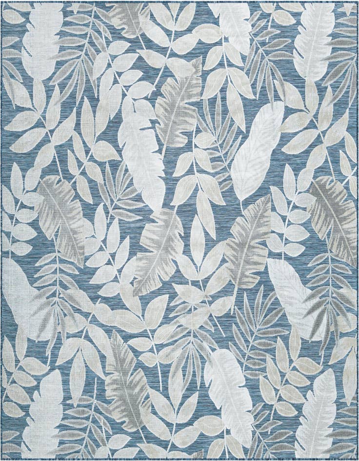 Detail image of 8' 2 x 8' 2 Easy-Clean Botanical Indoor / Outdoor Square Rug