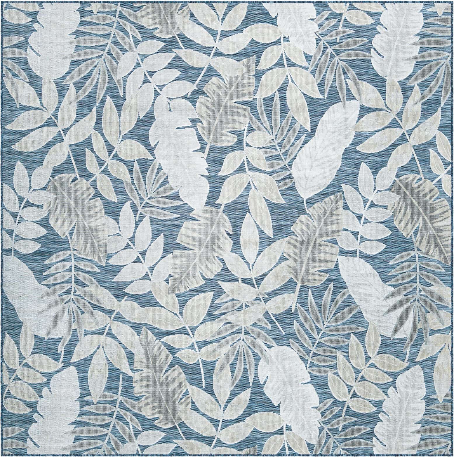 8' 2 x 8' 2 Easy-Clean Botanical Indoor / Outdoor Square Rug